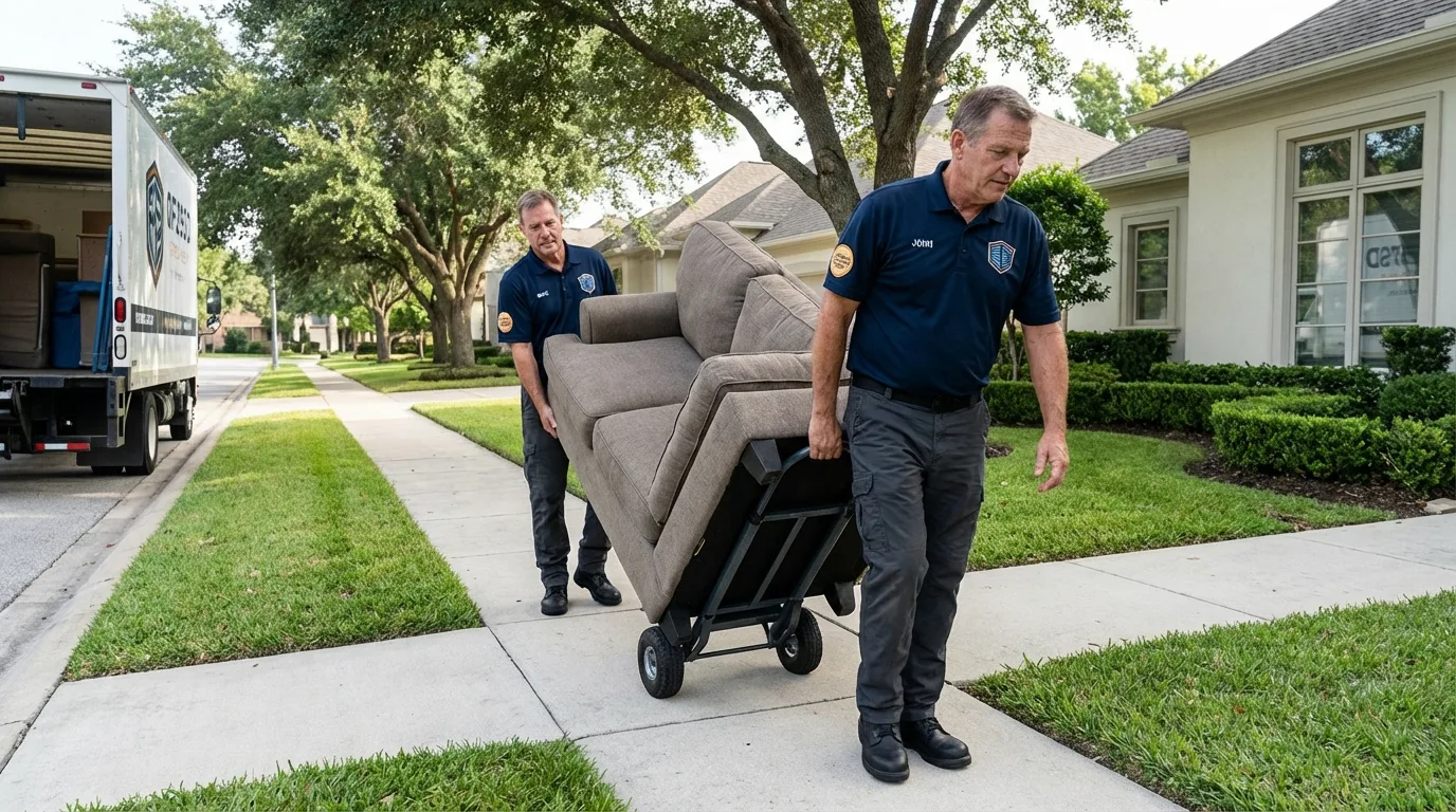 Local residential moving crew loading furniture in Elwood, NE